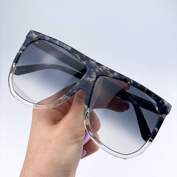 Loewe LW40001F FILIPA 56B Sunglasses Shiny Havana Gradient Smoke Shield Women main image 5